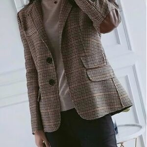 Women's Brown Plaid Blazer